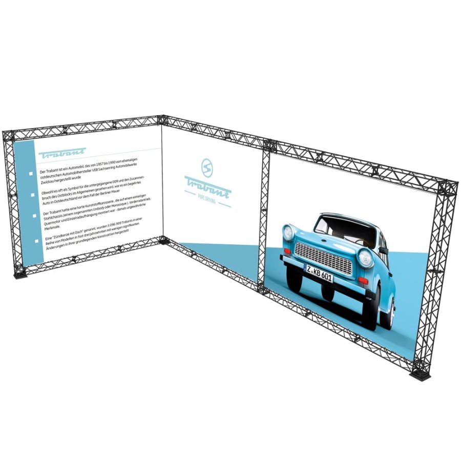 Crown Truss 10 L-form 3 x 6 m - sort