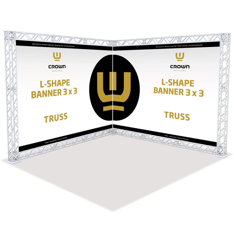 Crown Truss 15 L-Form 3 x 3 m - sort