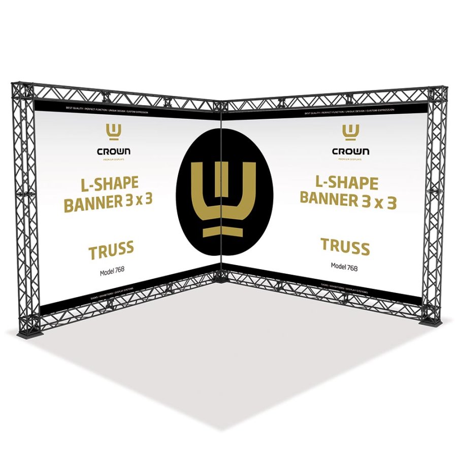 Crown Truss 15 L-Form 3 x 3 m - sort