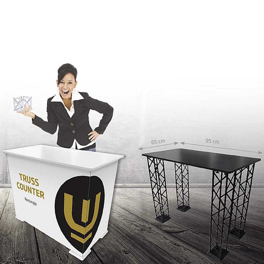 Crown Truss Counter - Rectangle 95x65cm - White