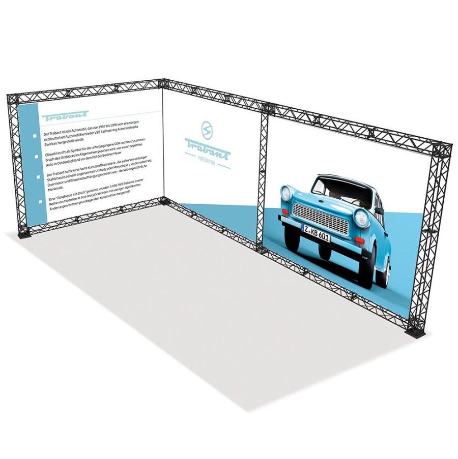 Crown Truss 15 L-form 3 x 6 m - sort