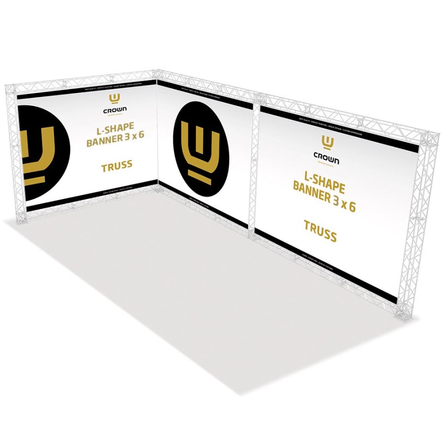 CROWN TRUSS 15 L-shape wall 3 x 3 m, 300 x 600 cm