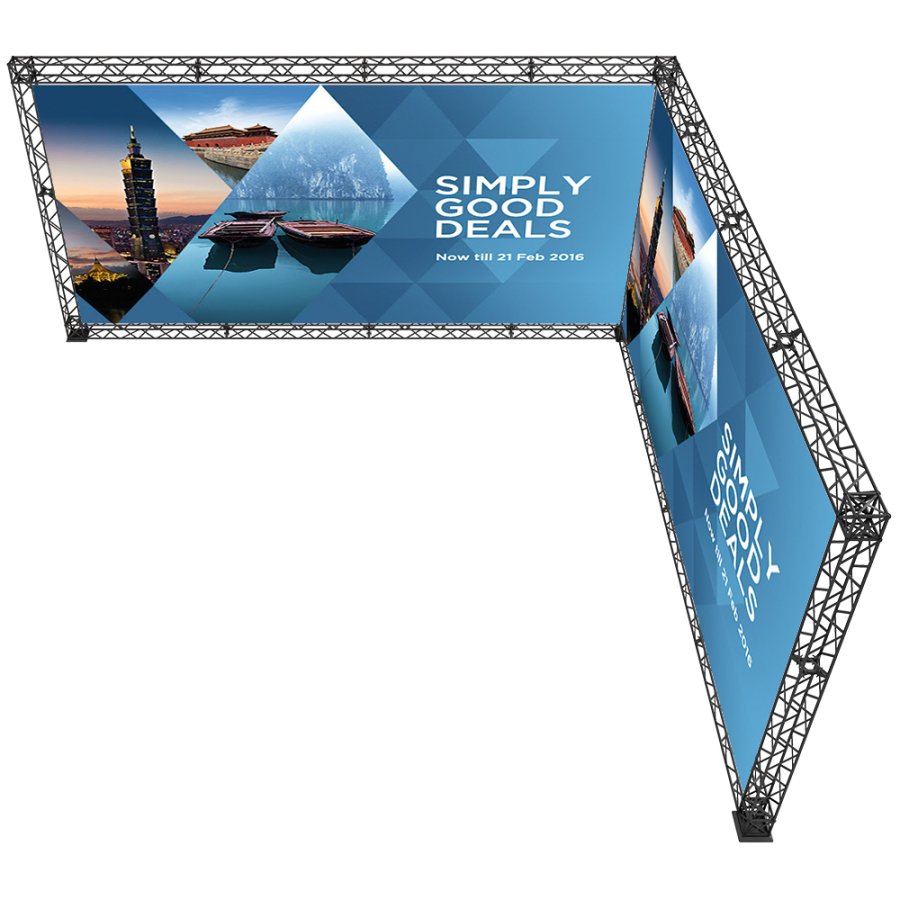 Crown Truss 15 L-form 5 x 5 m - sort