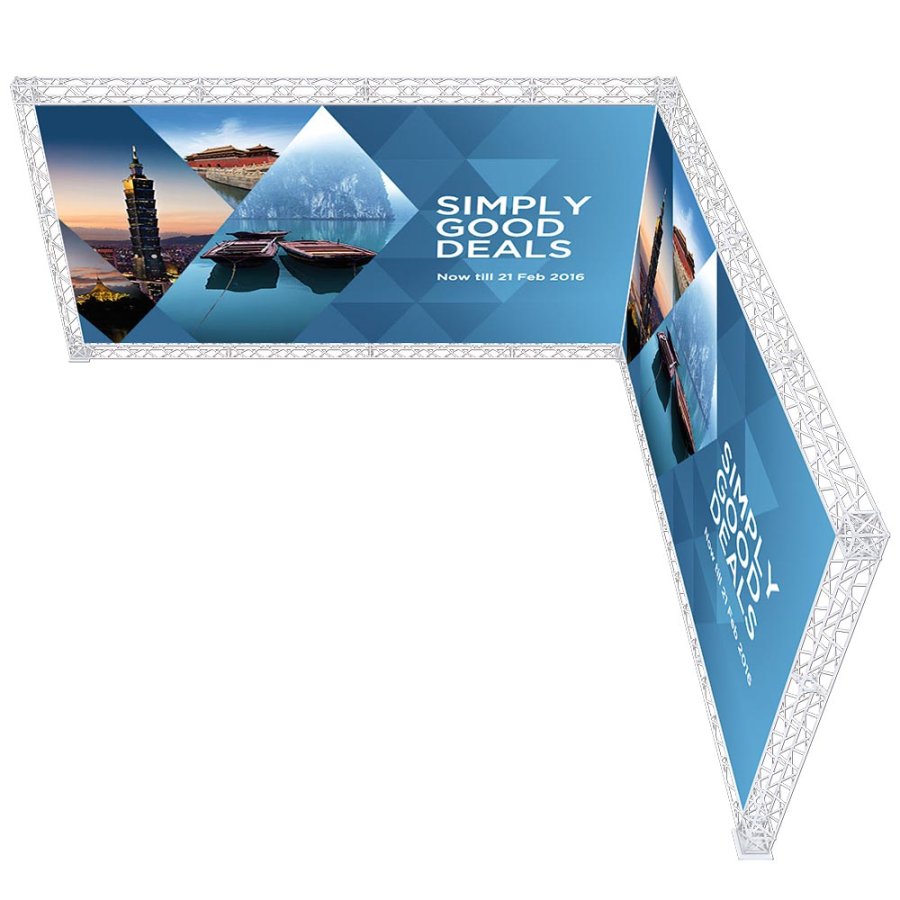 Crown Truss 15 L-form 5 x 5 m - hvid