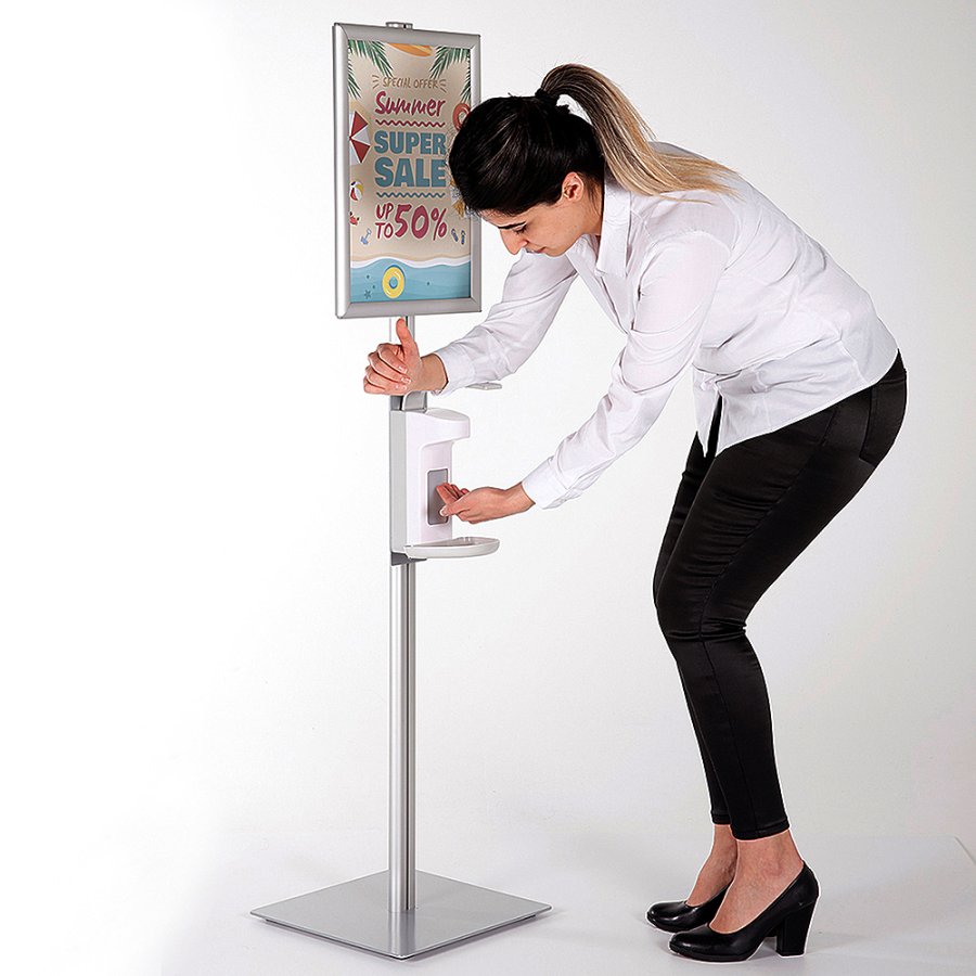 H&aring;ndspritstander med spritholder og A3 Klikramme