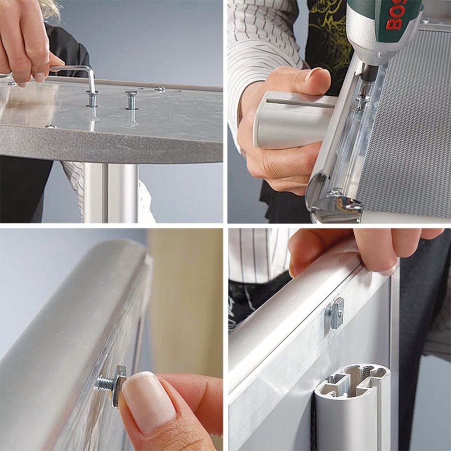 H&aring;ndspritstander med hylde og A3 Klikramme