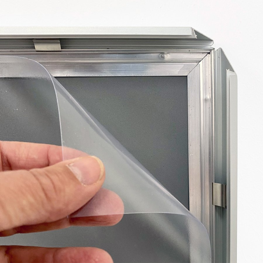 Klikramme med 20mm aluminium fladprofil, s&oslash;lv - A5