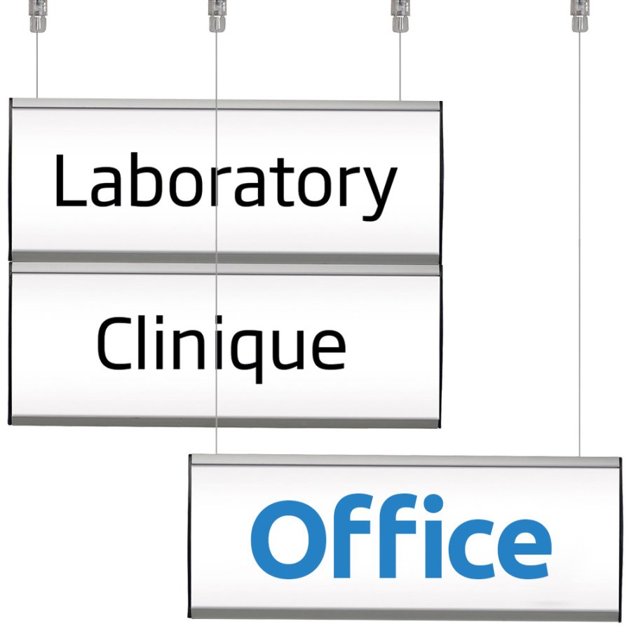 Dobbeltsidet nedh&aelig;ngsskilt, 1 lag - 50x10.5 cm