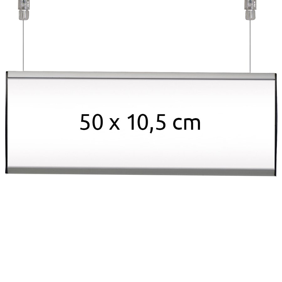 Dobbeltsidet nedh&aelig;ngsskilt, 1 lag - 50x10.5 cm