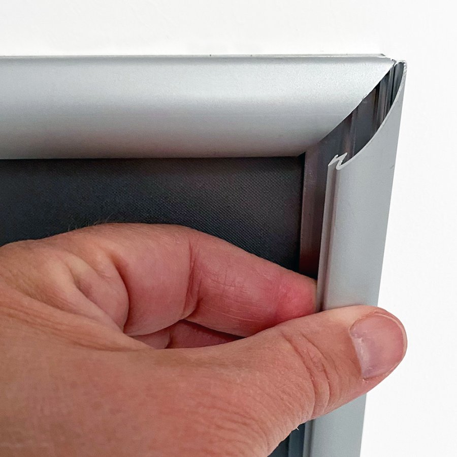 Klikramme med 20mm aluminium profil, s&oslash;lv - A2