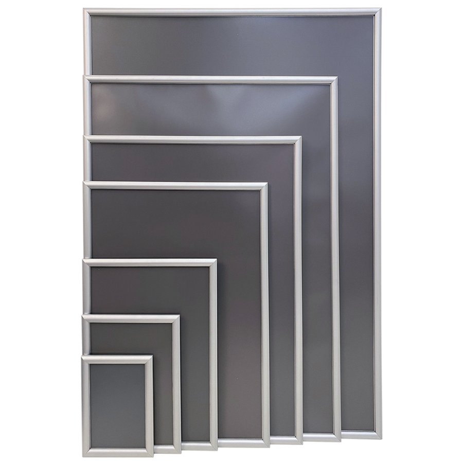 Klikramme med 17mm aluminium profil, s&oslash;lv - 70 x 100 cm