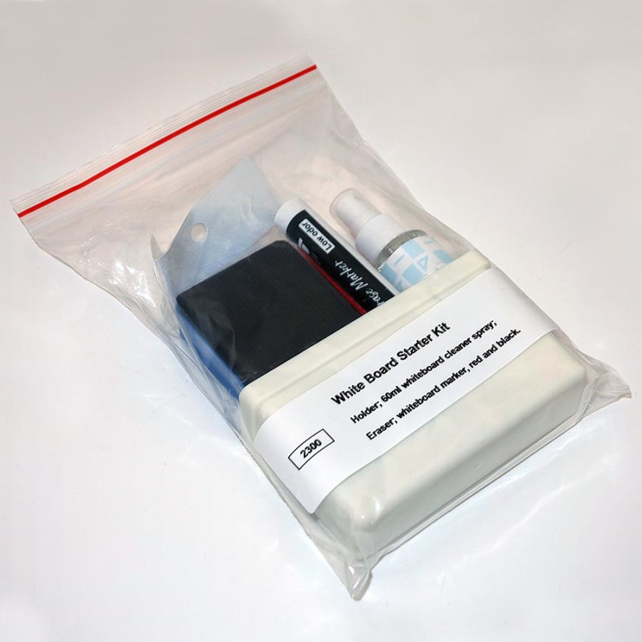 White Board Starter Kit   (indeholder Holder, r&oslash;d/sort white board marker, cleaner svamp og spray)