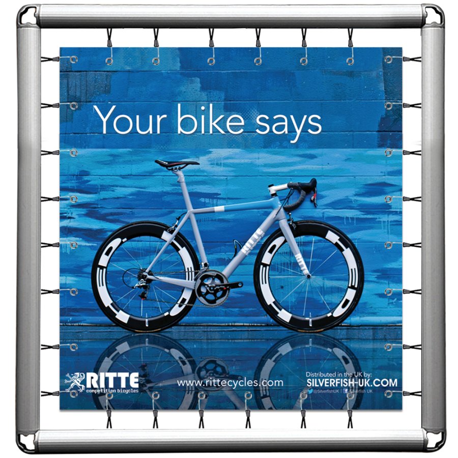 Omni Banner Ramme, 100x100cm. Inkl. krog m/elastik. Ekskl. eyelets