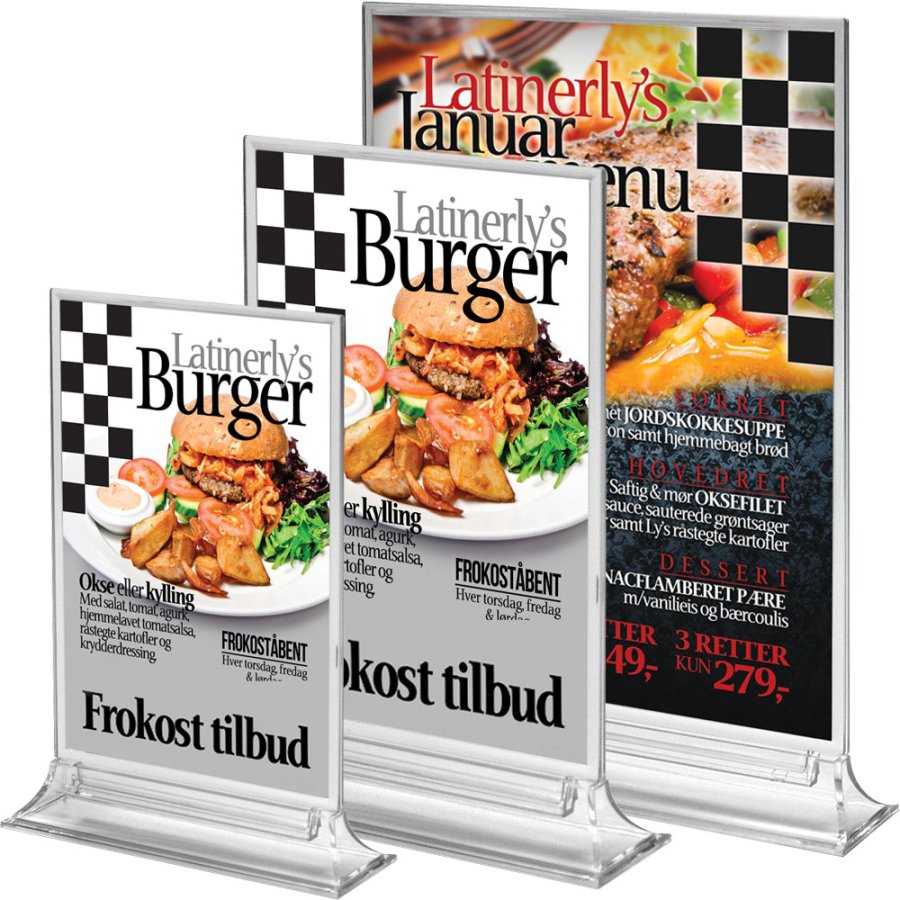 Upright Menukortholder vertikal - A5 - 14.8x21 cm