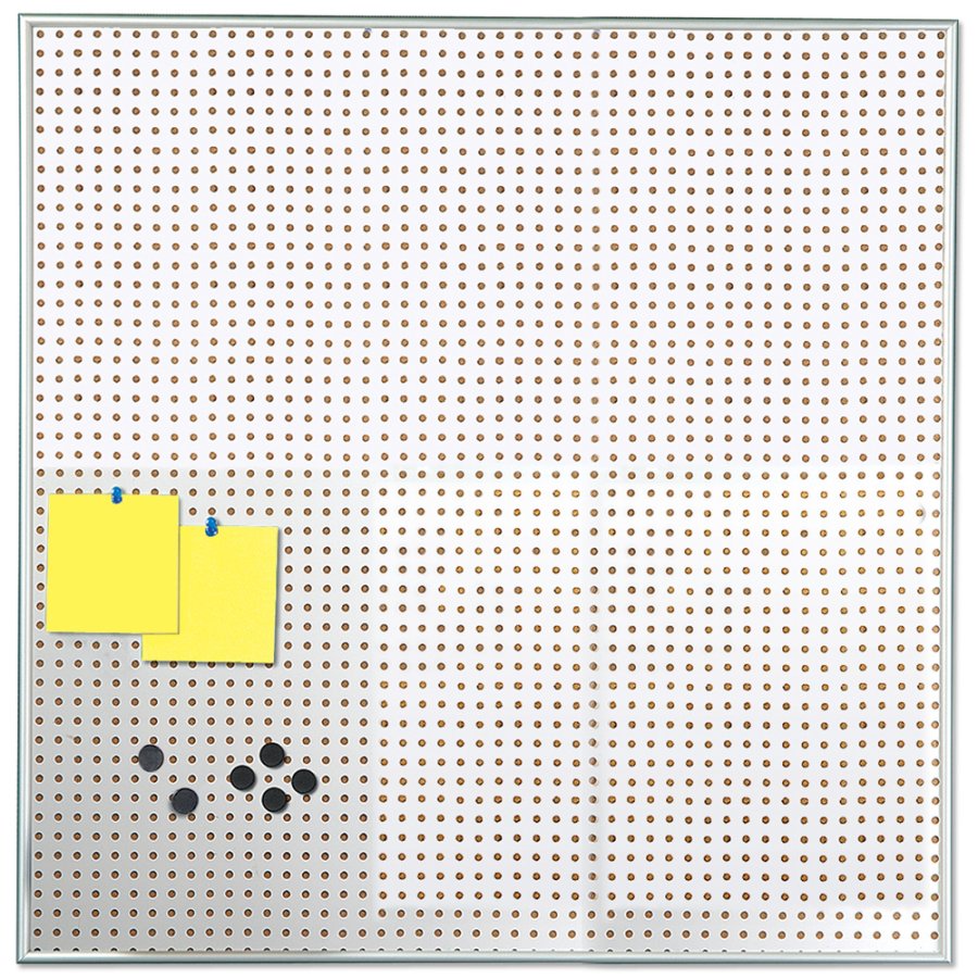 Kombi infotavle 9mm aluminium profil med st&aring;l/kork-bagplade, s&oslash;lv - 12xA4