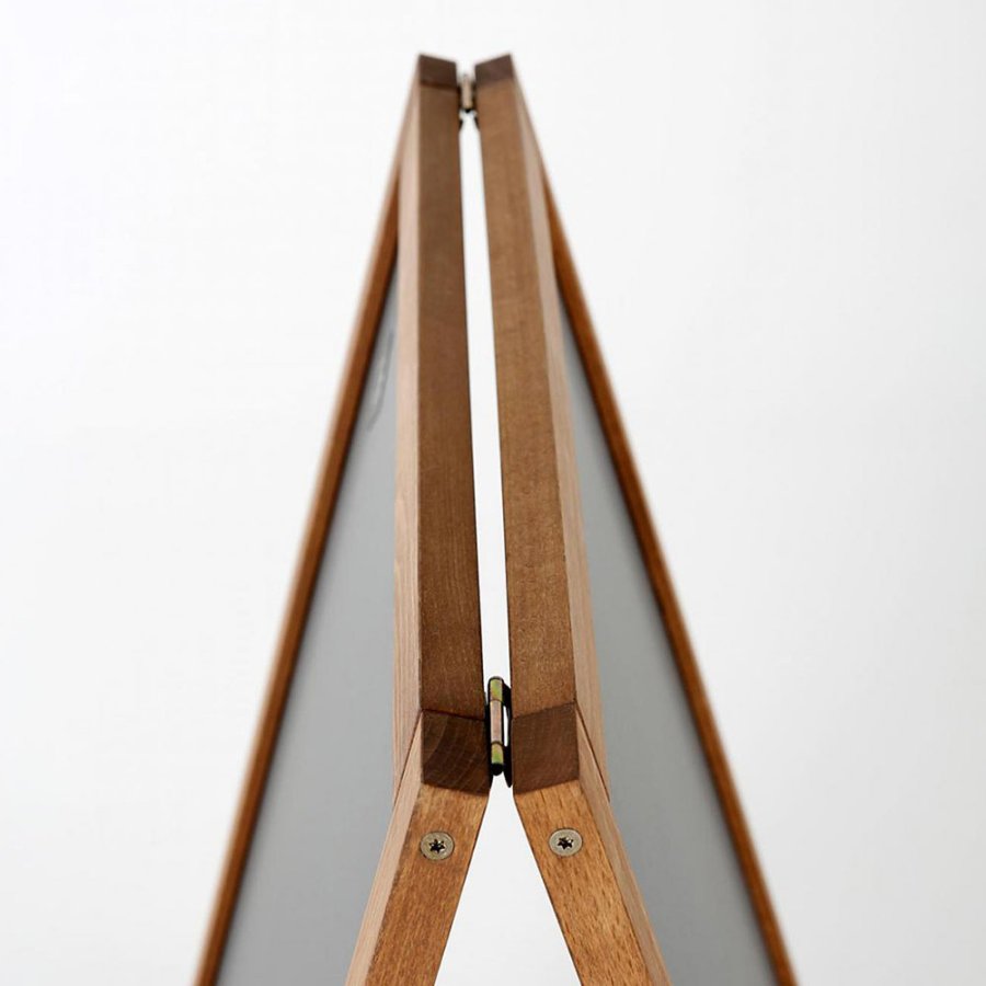 Wooden A-Board, m&oslash;rkbejdset, med st&aring;ltavler, 46 x 68 cm