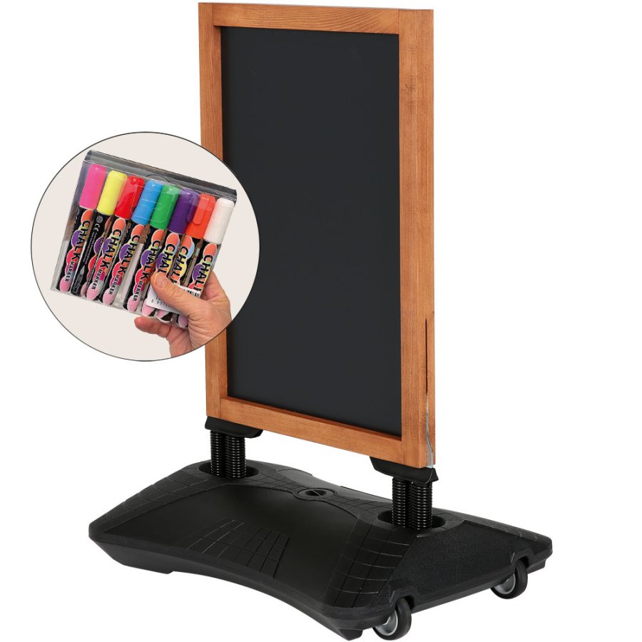 Wooden Wind-Sign Waterbase gadeskilt med st&aring;ltavler, 59 x 78 cm