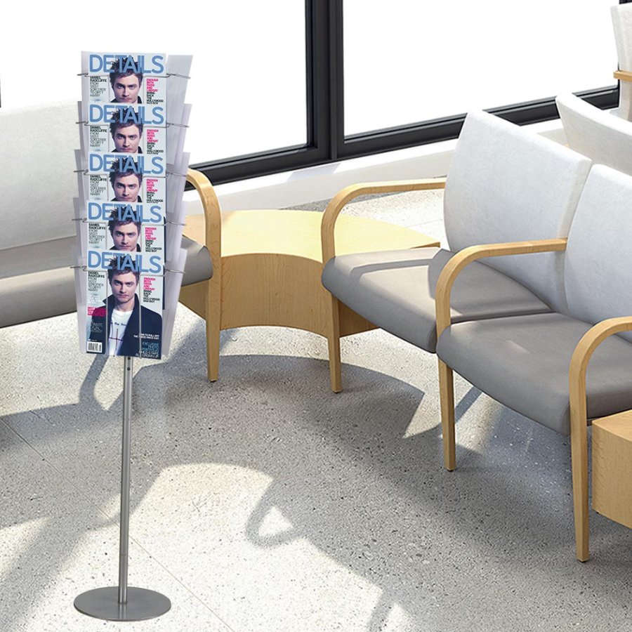 Brochurestander i tr&aring;d - 15xA4 - 21x29.7 cm