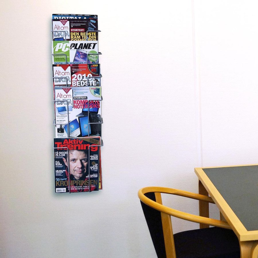 Brochureholder i tr&aring;d til v&aelig;g - 6xA4 - 21x29.7 cm