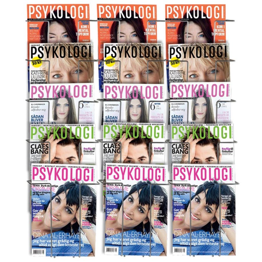 Brochureholder i tr&aring;d til v&aelig;g - 15xA4 - 21x29.7 cm