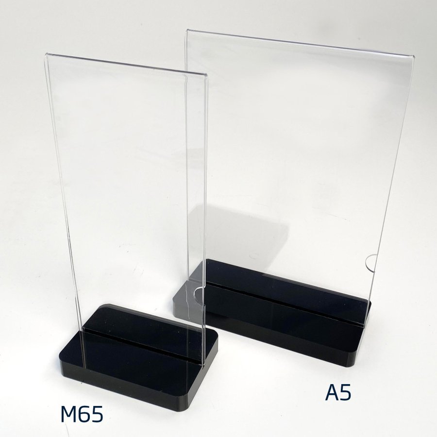 Black Bottom Menukortholder vertikal - A5 - 14.8x21 cm - sort