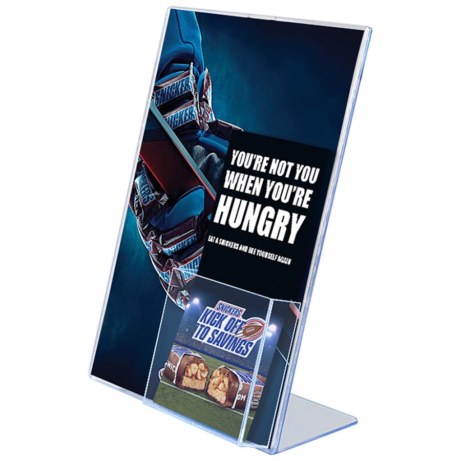 L - Menukortholder A4, m/indstik i top - holder til M65 brochurer