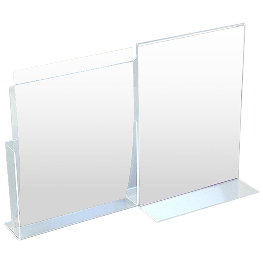 L - Menukortholder A4 med holder til A4 brochurer vertikal