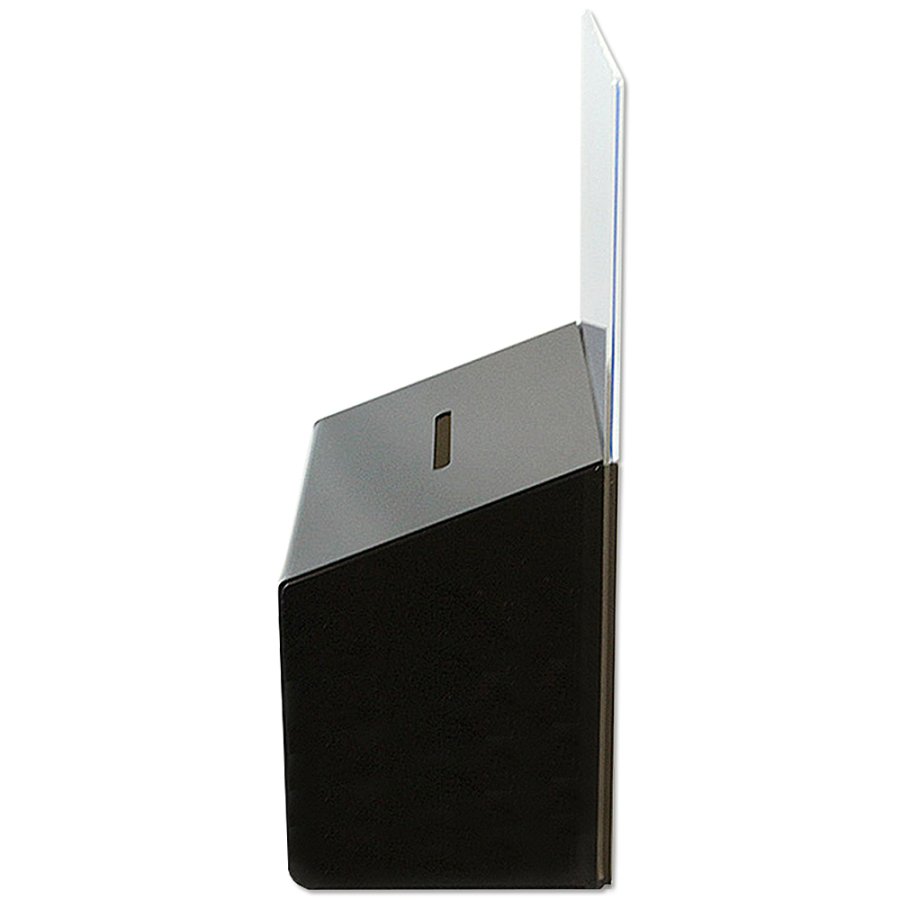 Tip-boks / forslagskasse med akrylholder, sort akryl, A5 - 14,8 x 21 cm