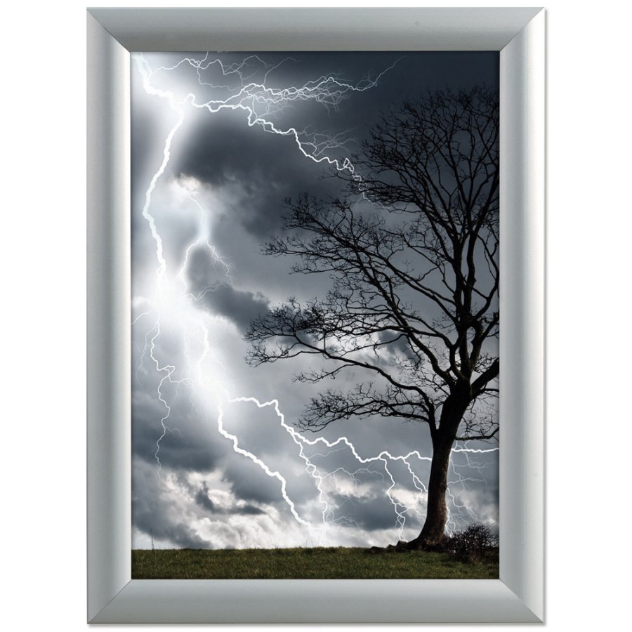 Watersafe Klikramme med 25mm aluminium profil, s&oslash;lv - A3