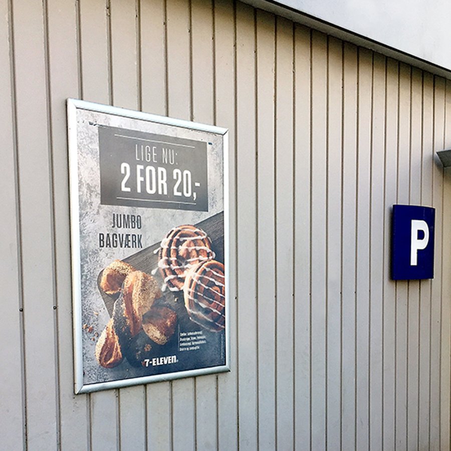 Watersafe Klikramme med 35mm aluminium profil, s&oslash;lv - A0