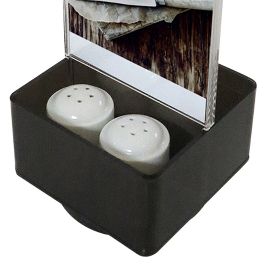 Salt & Pepper Menukortholder vertikal - 2xM65 Flyer - 9.9x21 cm - sort