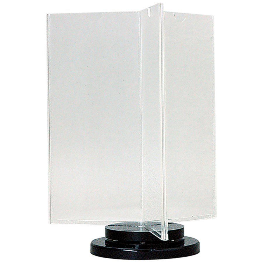 Spin Menukortholder vertikal - 6xM65 Flyer - 9.9x21 cm - sort