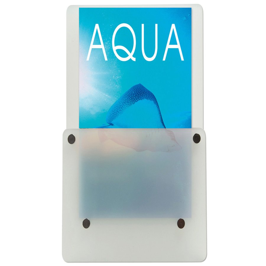 Frosted Brochureholder til bord vertikal - Flyer - M65 - 9.9x21 cm