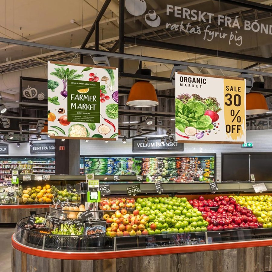 Wood Poster Hanger i m&oslash;rk b&oslash;g. plakatliste i tr&aelig;, magnetisk - 50cm s&aelig;t