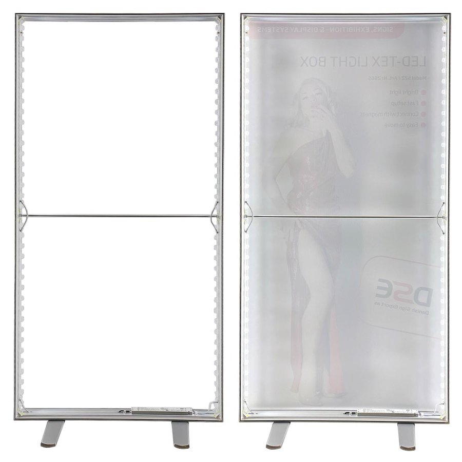 LED-TEX Lightbox stand dobbeltsidet, 100x250cm