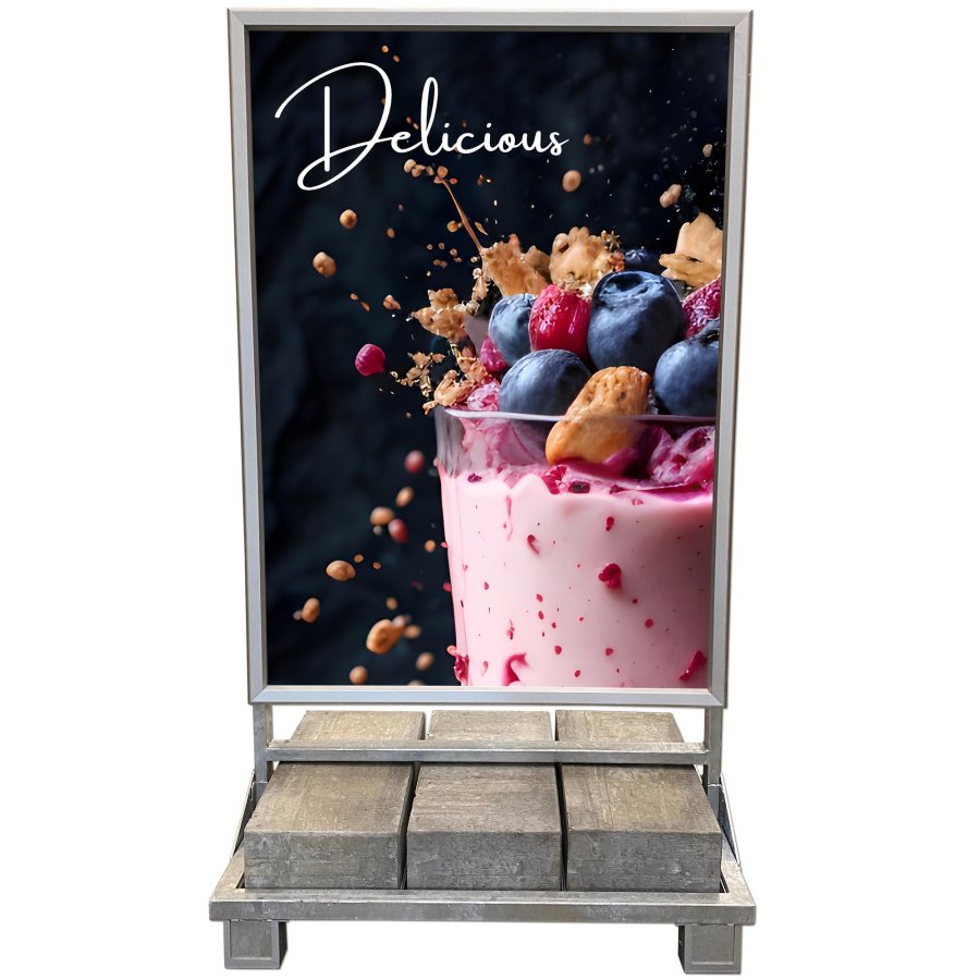 Heavy Outdoor Sign Betonstander, alu/gr&aring;