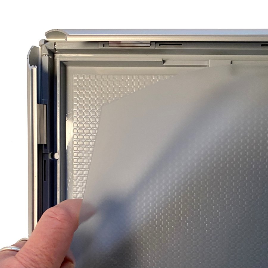 Opti Klikramme med 25mm aluminium profil, s&oslash;lv - A3