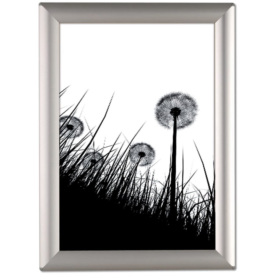 Photo Klikramme med 25mm aluminium profil, s&oslash;lv - A4