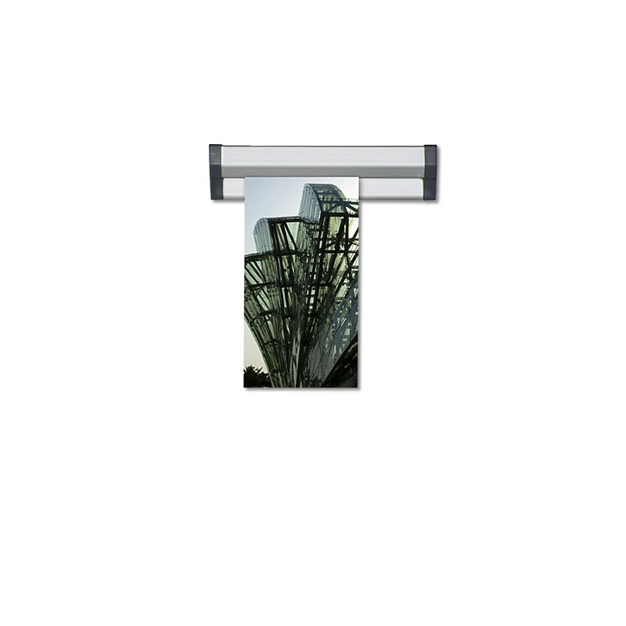 Fast Note plakatoph&aelig;ng med 30mm aluminium profil, s&oslash;lv - 31cm