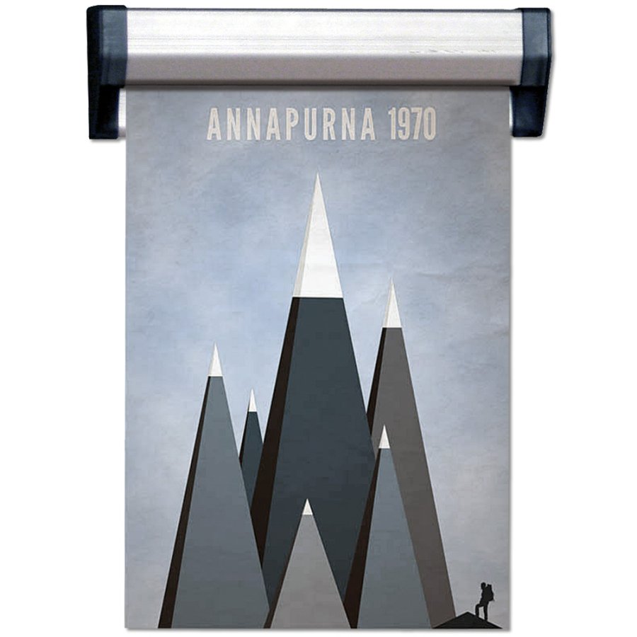 Fast Note plakatoph&aelig;ng med 30mm aluminium profil, s&oslash;lv - 100cm