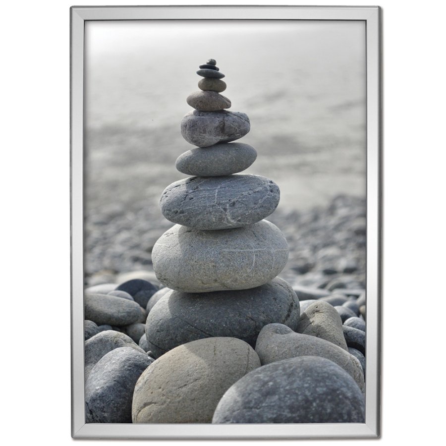 Opti Klikramme med 25mm aluminium profil, s&oslash;lv - A1