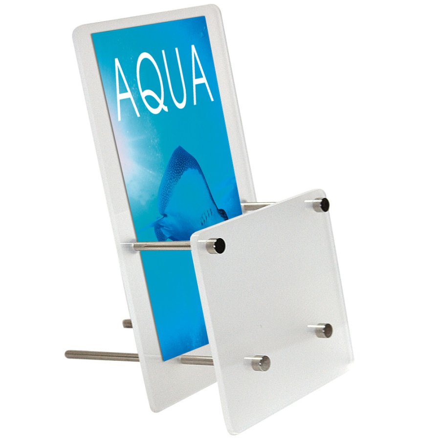 Frosted Brochureholder til bord vertikal - A4 - 21x29.7 cm