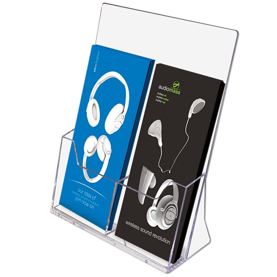 Akrylbrochureholder til bord - 2 x M65