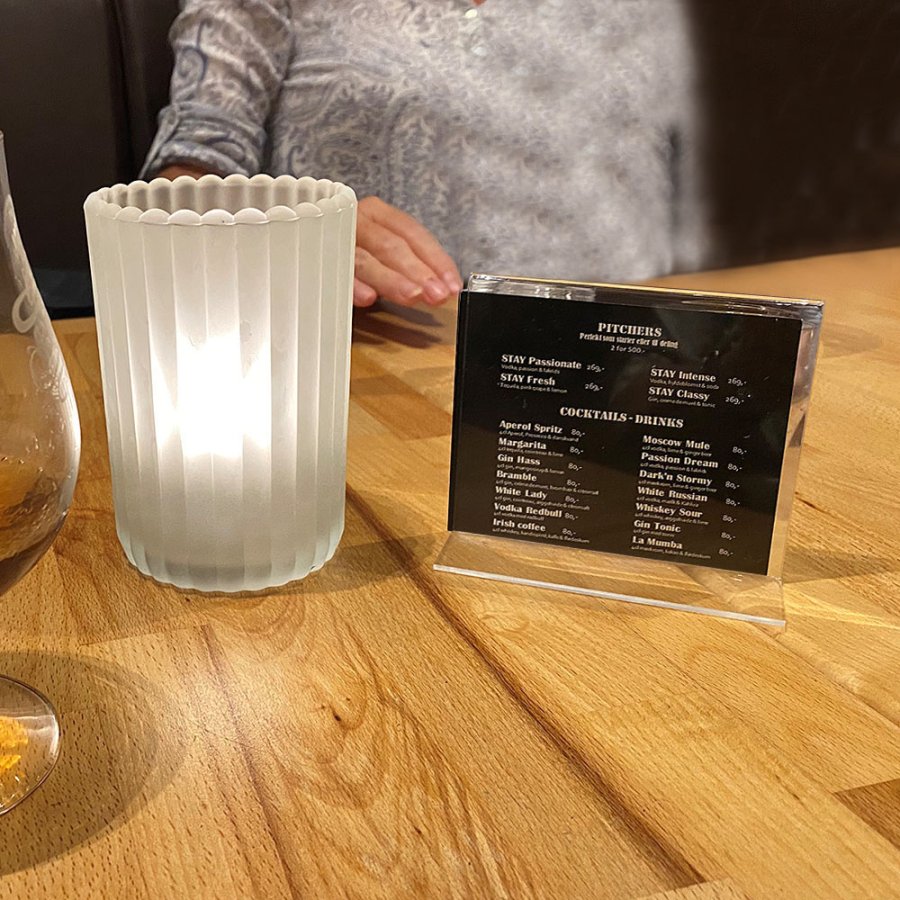 T - Menukortholder horisontal - A6 - 10.5x14.8 cm