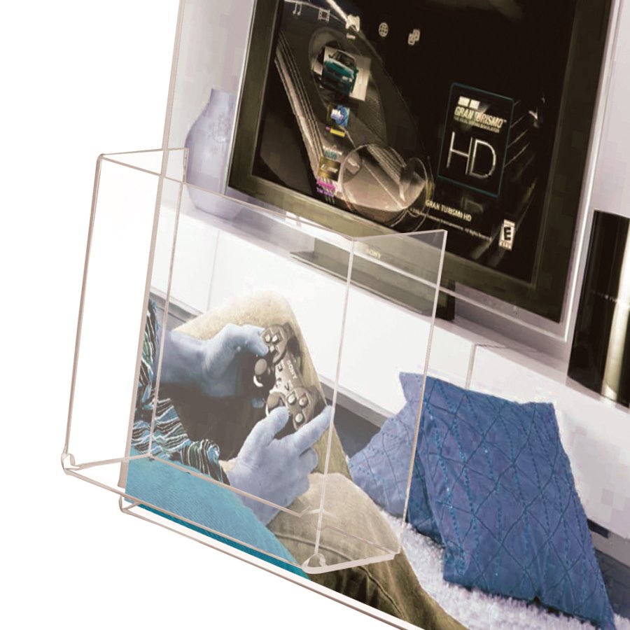 L - Menukortholder A4 med holder til visitkort - vertikal