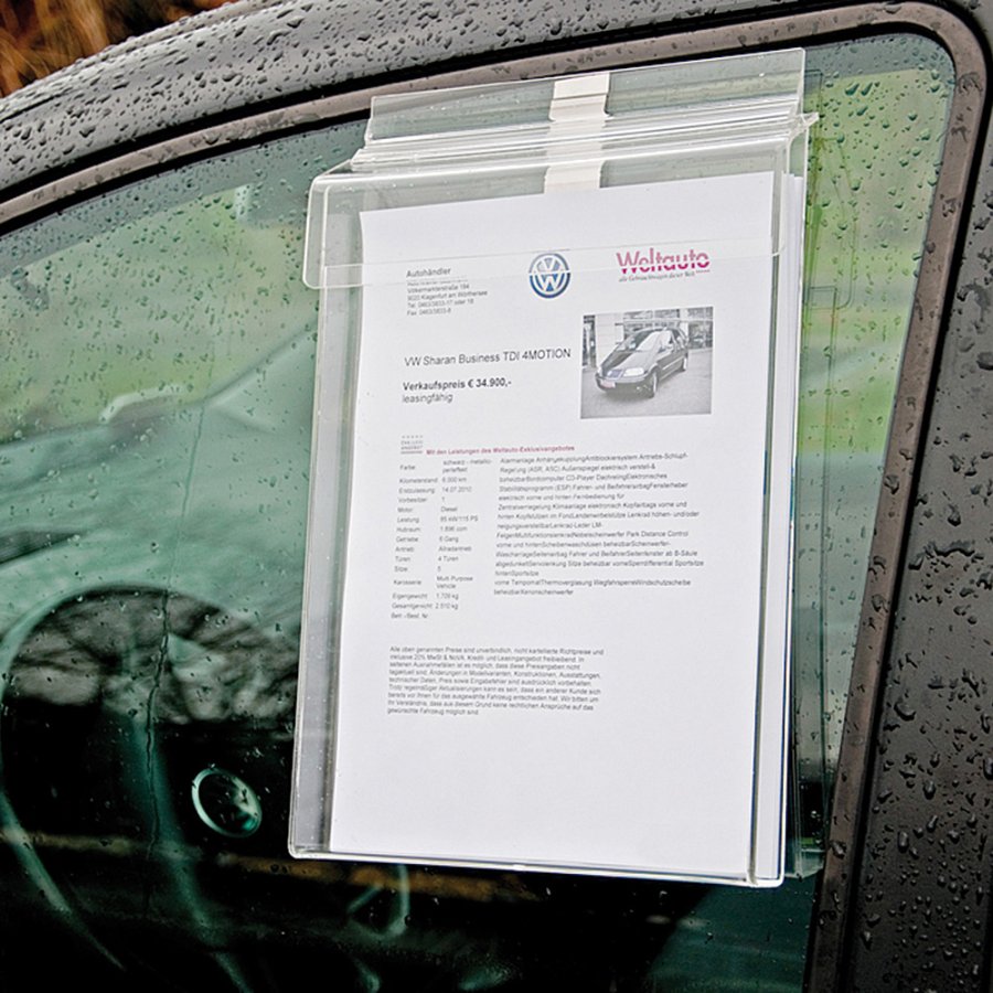 Beslag til udend&oslash;rs akryl brochure- og visitkortholdere