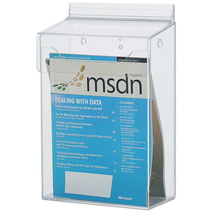 Akryl brochureholder boks, vertikal, A4 dyb