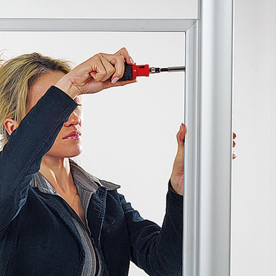 Infostander, MultiStand, 50cm banner, 2 x dobbeltsidet Slide-In rammer, A2 - 42 x 59,4 cm