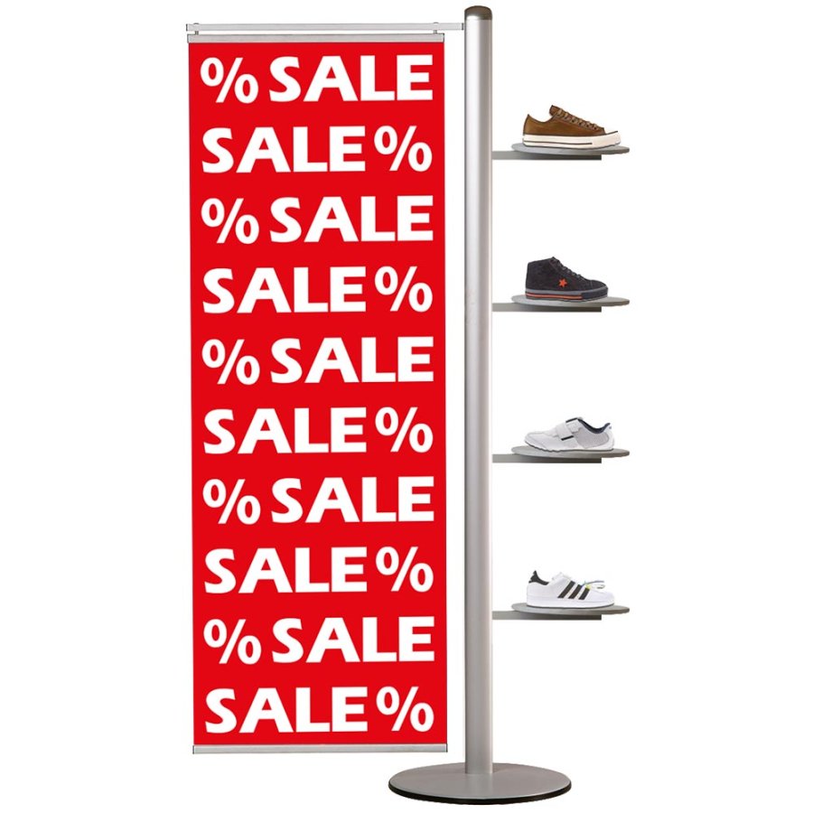 Bannerdisplay, MultiStand, dobbeltsidet, 2 x banner, 50 cm