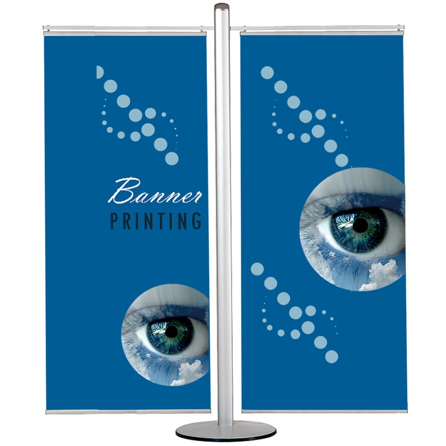 Bannerdisplay, MultiStand, dobbeltsidet, 2 x banner, 70 cm